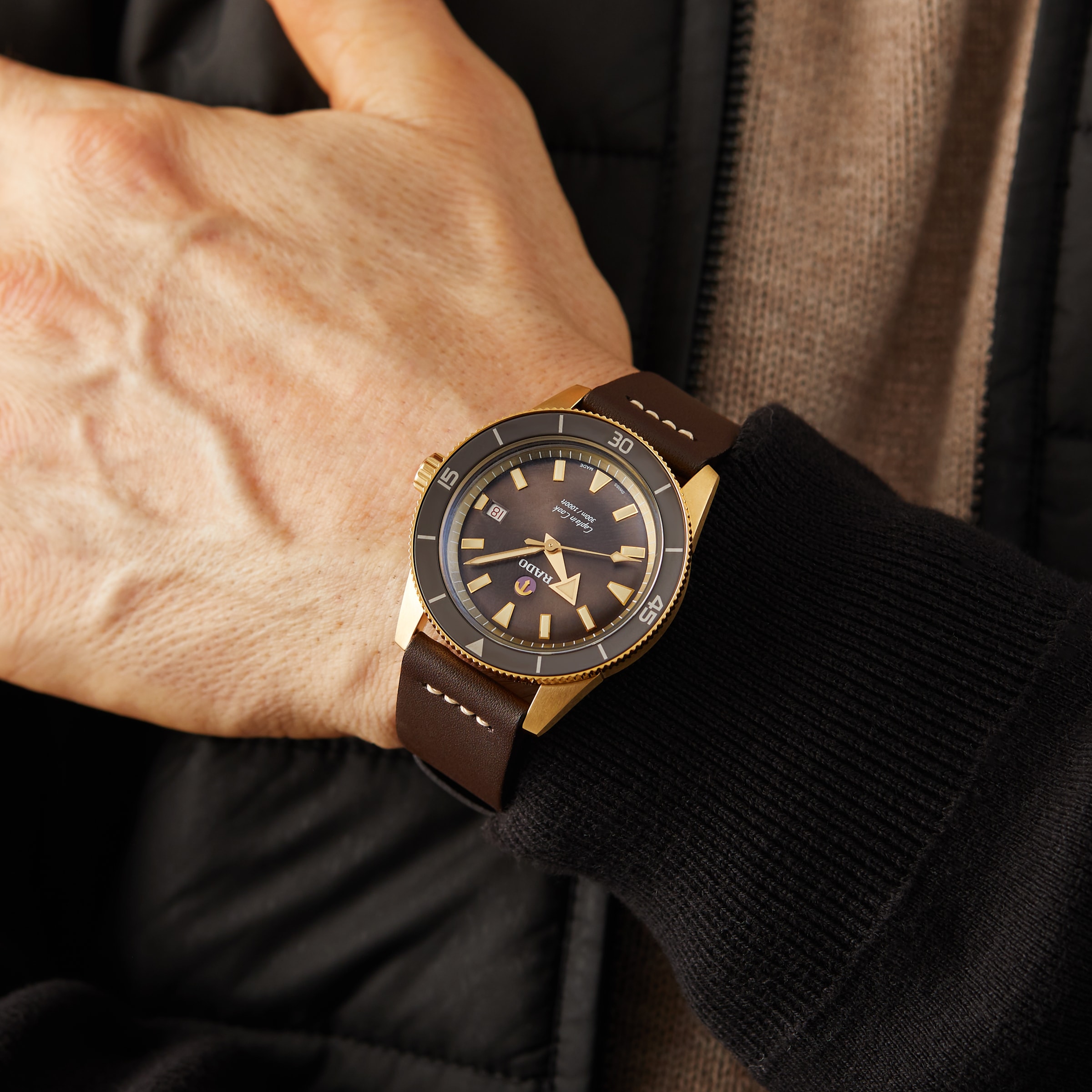 Rado Captain Cook 3250 Brown Dial, Titanium, Bronze, Automatic