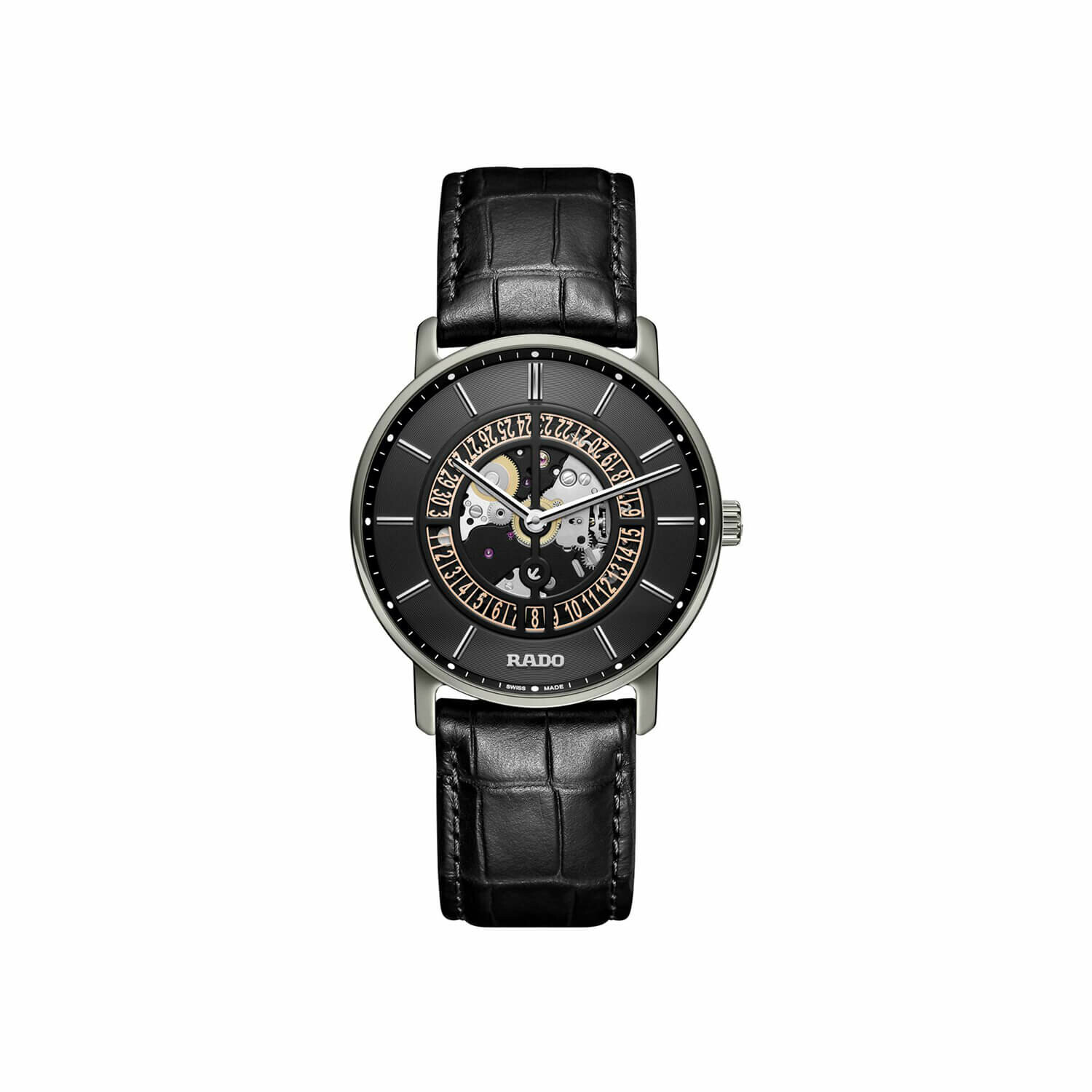 Rado DiaMaster 1406 Black Dial, Ceramos™, Thinline Automatic, Leather