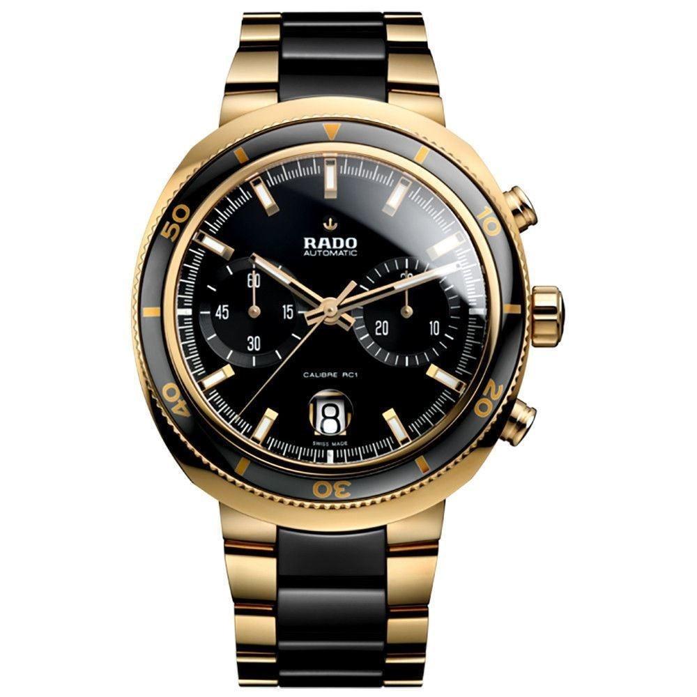 Rado D-Star 1596 Black Dial, Ceramic, 44.0 mm, 200 Chronograph, PVD