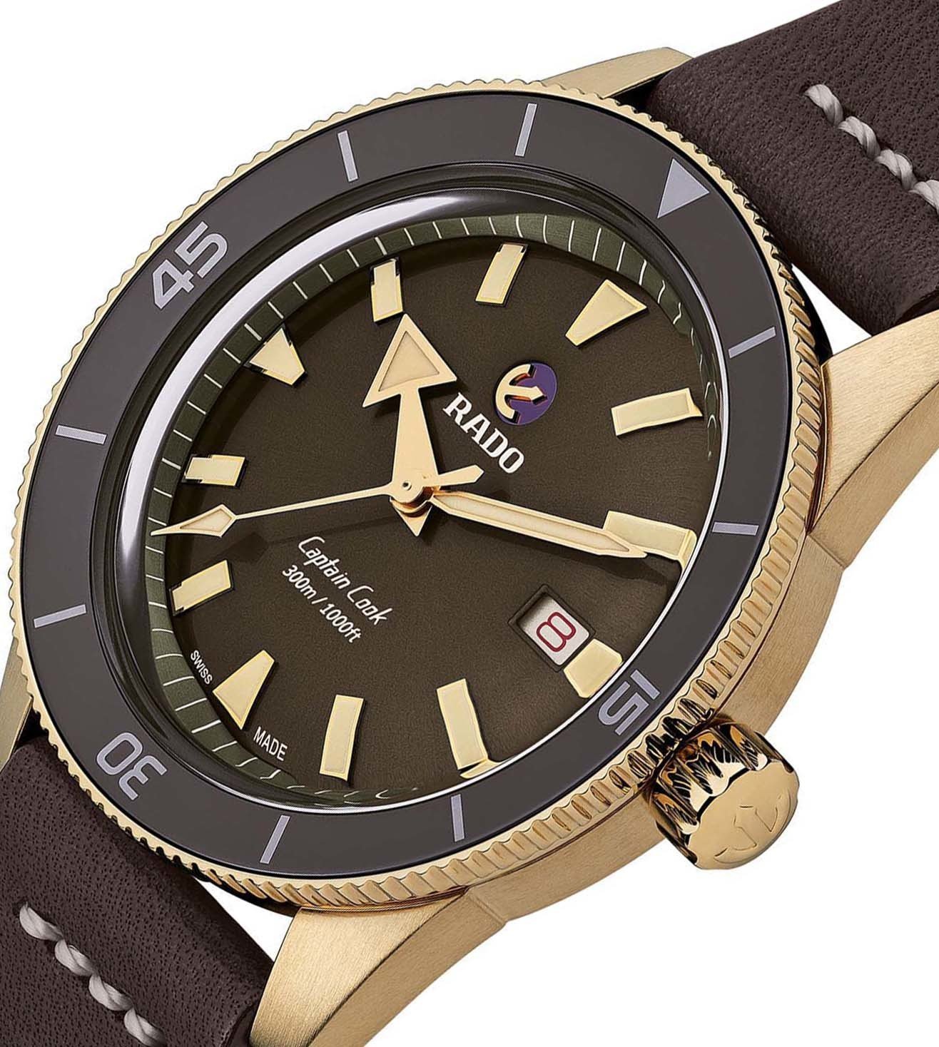 Rado Captain Cook 3250 Brown Dial, Titanium, Bronze, Automatic