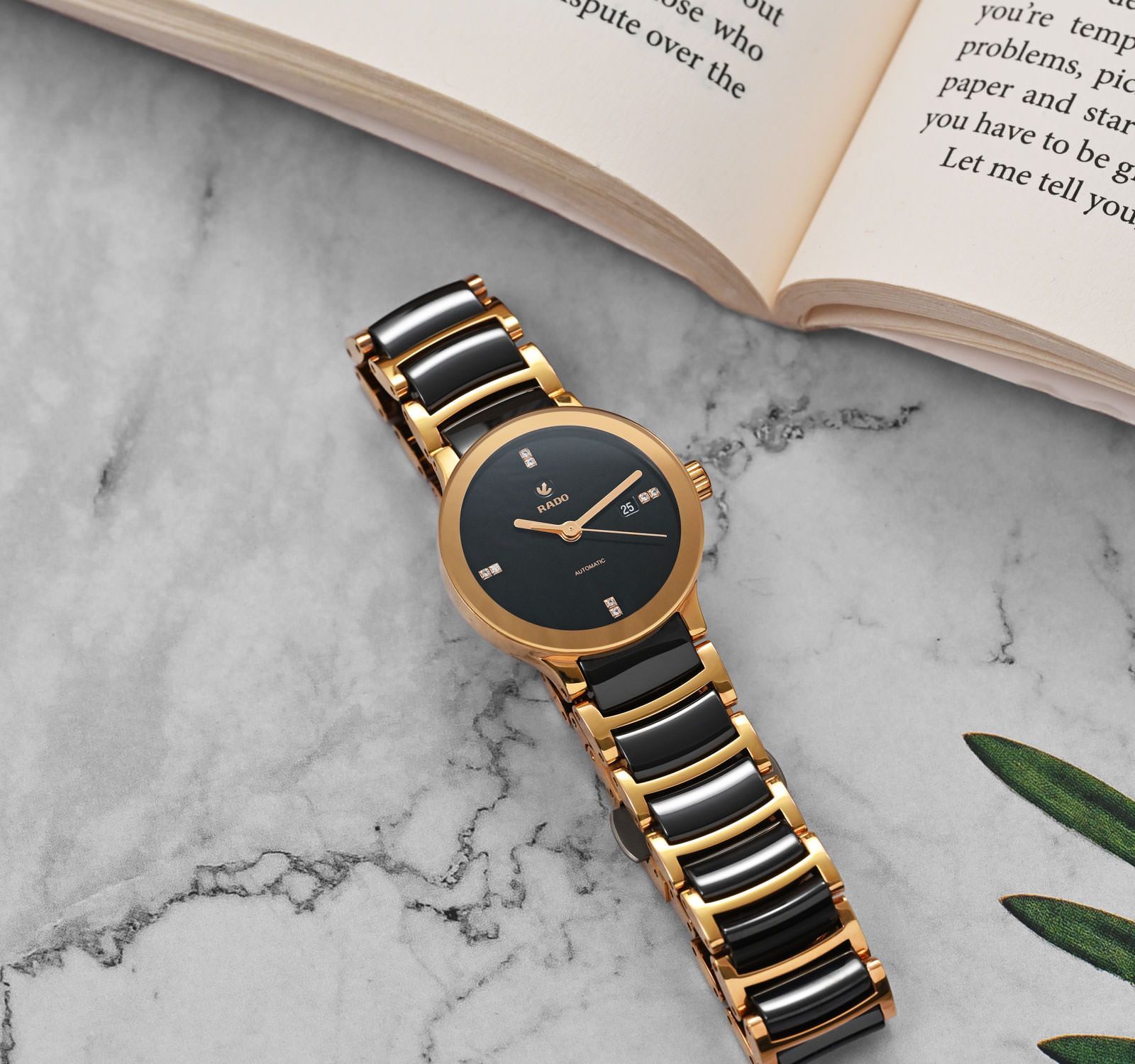 Rado Centrix 3018 Black Dial, Rose Gold Pvd Stainless Steel