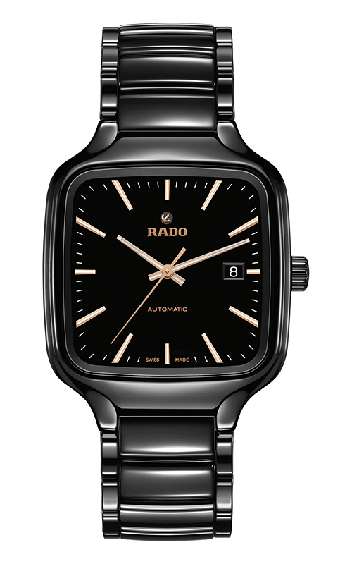 RADO 腕時計 クォーツ ブラック Rado TRUE Square 2707 Black Dial, High-Tech Ceramic, Titanium