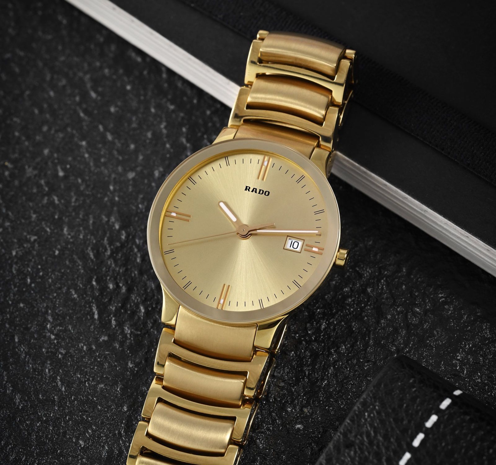 Rado Centrix 3052 Gold Dial, Stainless Steel, 38.0 mm, Men's Watch