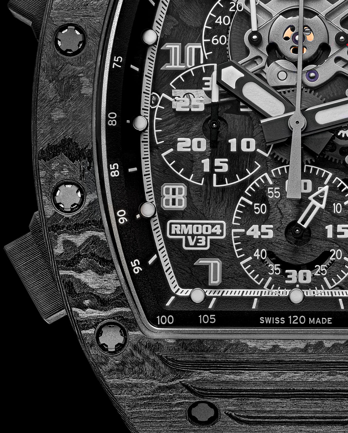 リモード 1503-RM-004-BK 1.75 Richard Mille Sports & Athletics RM 004 Black/Yellow Dial
