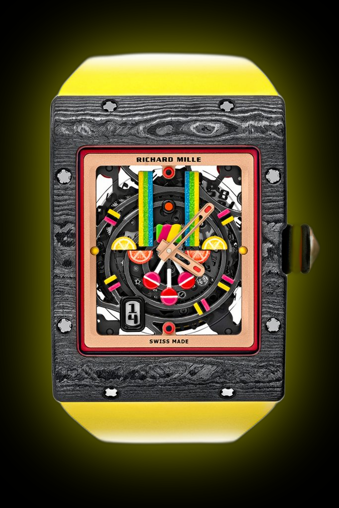 Richard Mille Bonbon RM 16 Grey Dial, Carbon Tpt and Red Quartz