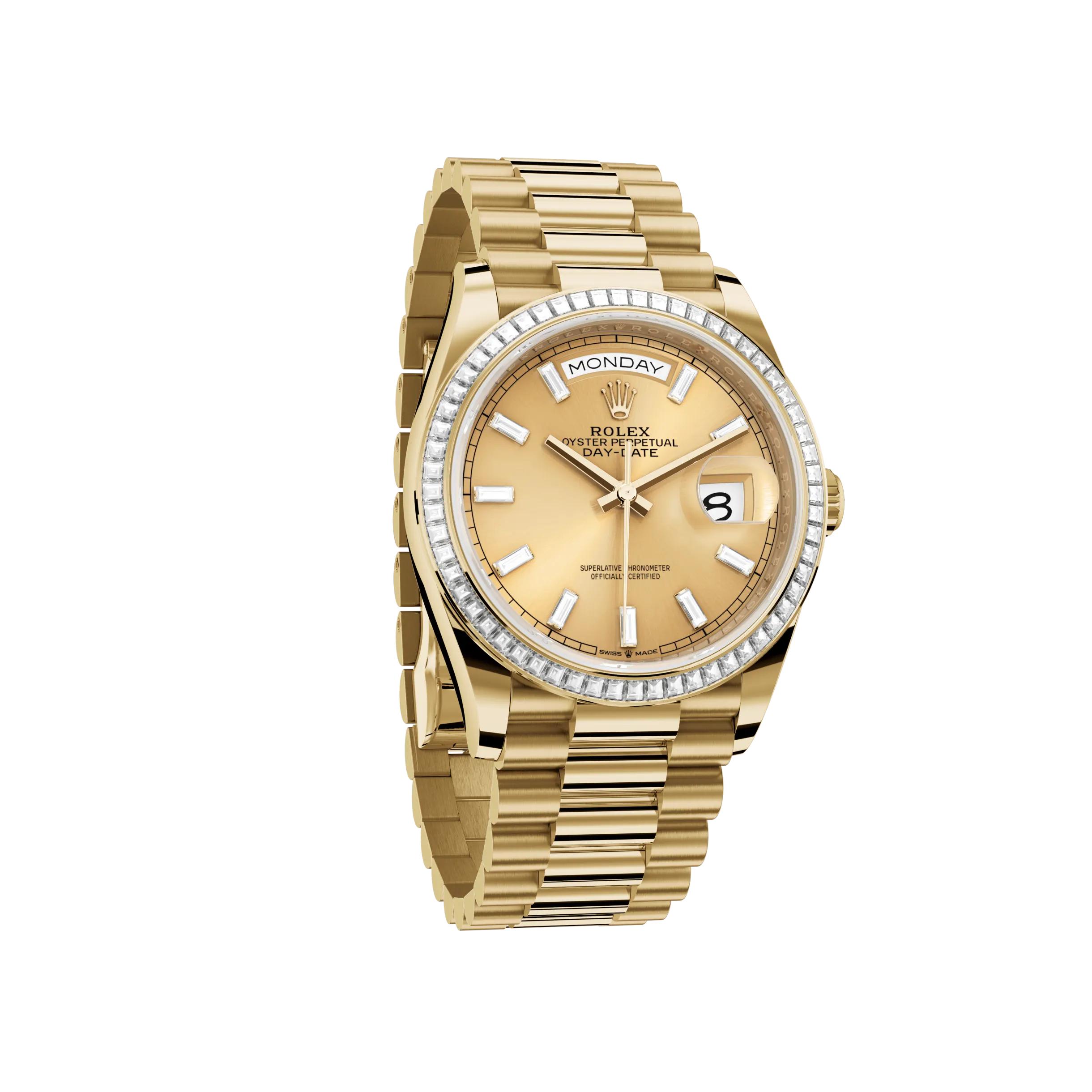 Rolex Day-Date 36 128398 Champagne Dial, 18 kt Yellow Gold, 36.0