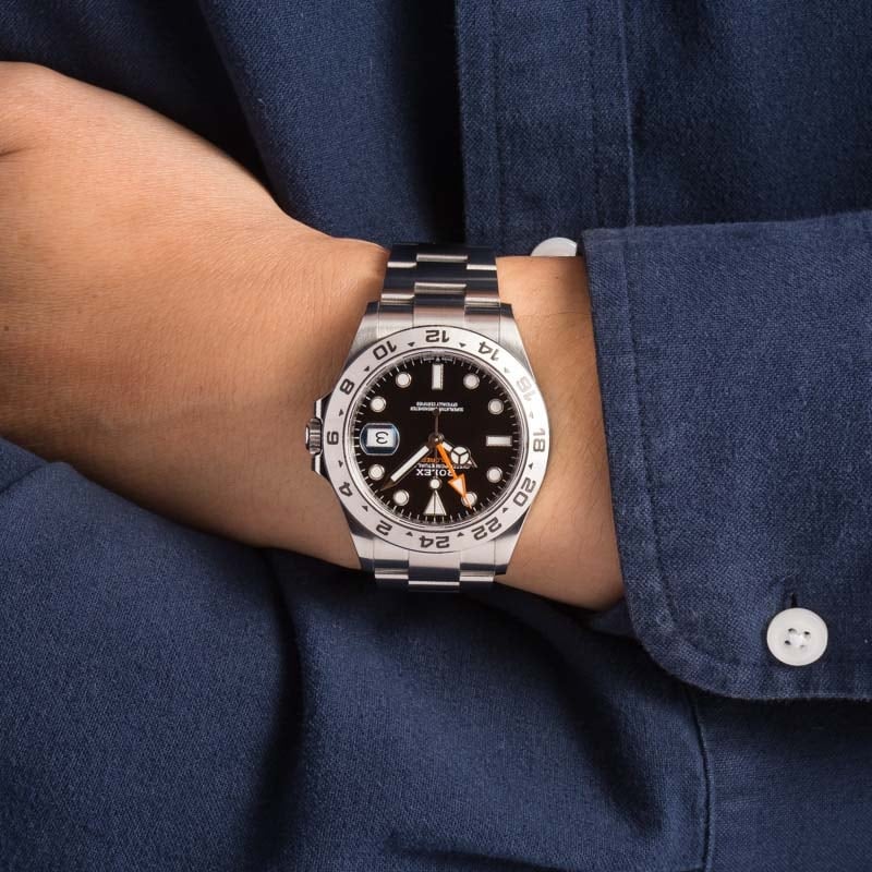 Rolex Explorer Ii Black Dial On Wrist Rolex Explorer II 226570