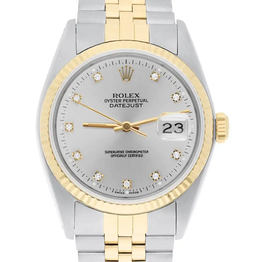Rolex Datejust 16233 Silver-Tone Dial, Stainless Steel, mm