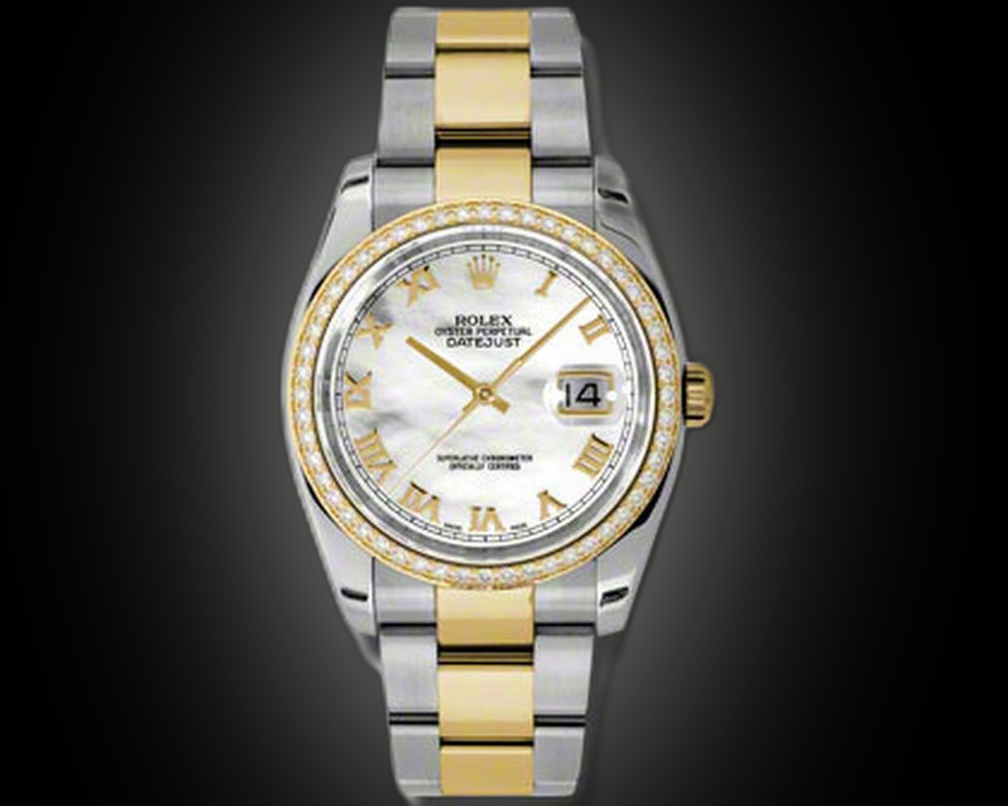 Rolex Datejust 36 116243 Mother of Pearl Dial, 18kt Yellow Gold