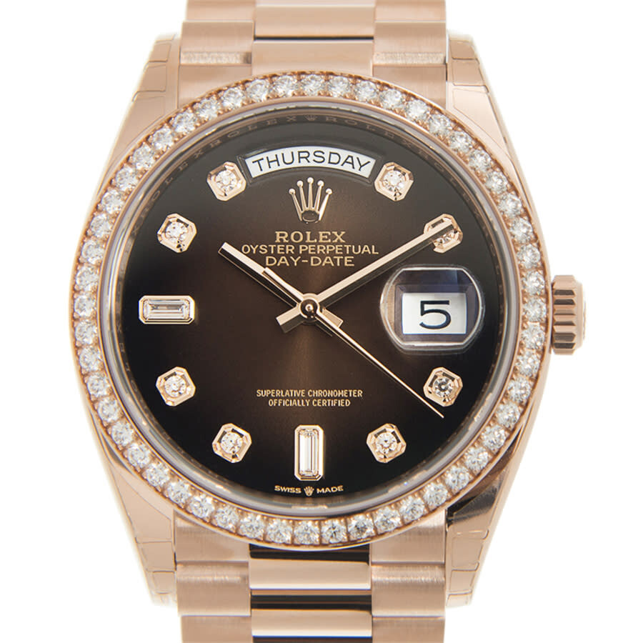 Rolex Day-Date 36 128345 Brown Ombré Dial, 18 kt Everose Gold