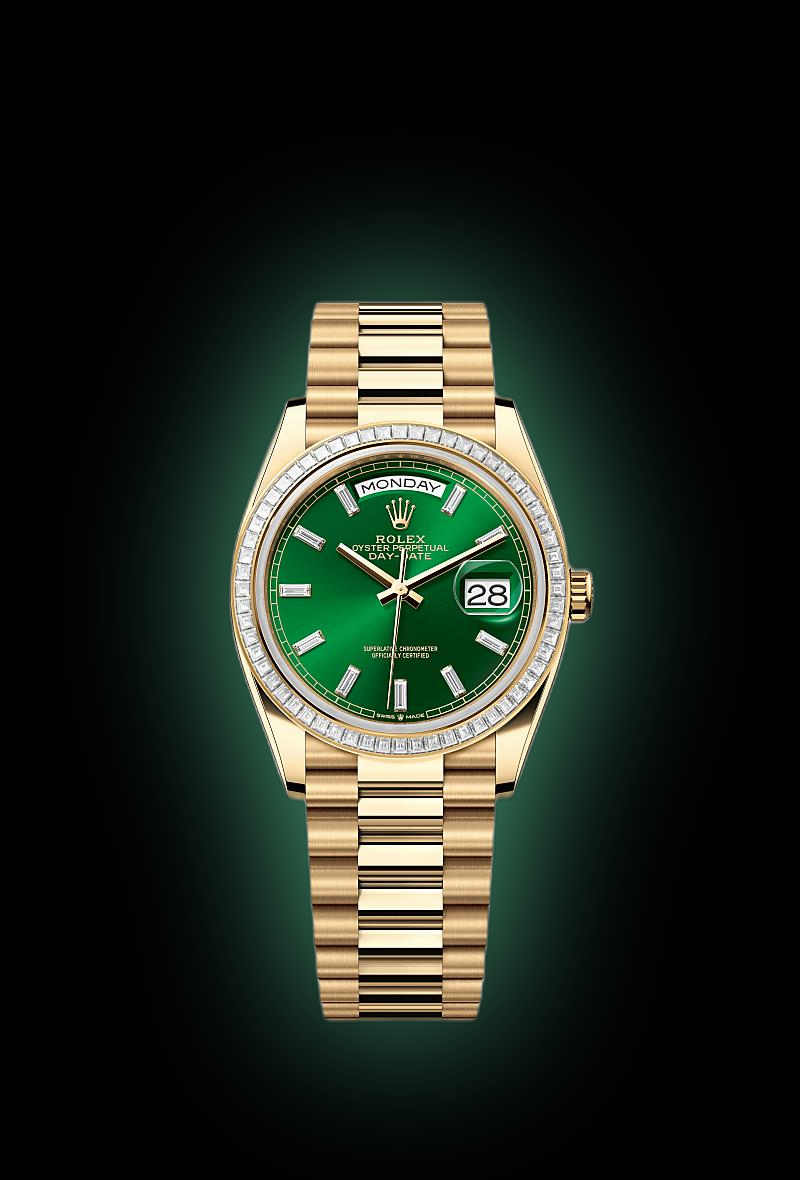 Rolex Day-Date 36 128398 White Mother of Pearl Dial, 18 kt Yellow