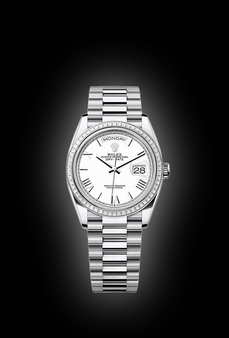 Rolex Day-Date 36 128396 Ice Blue Dial, Platinum, 36.0 mm, Diamonds