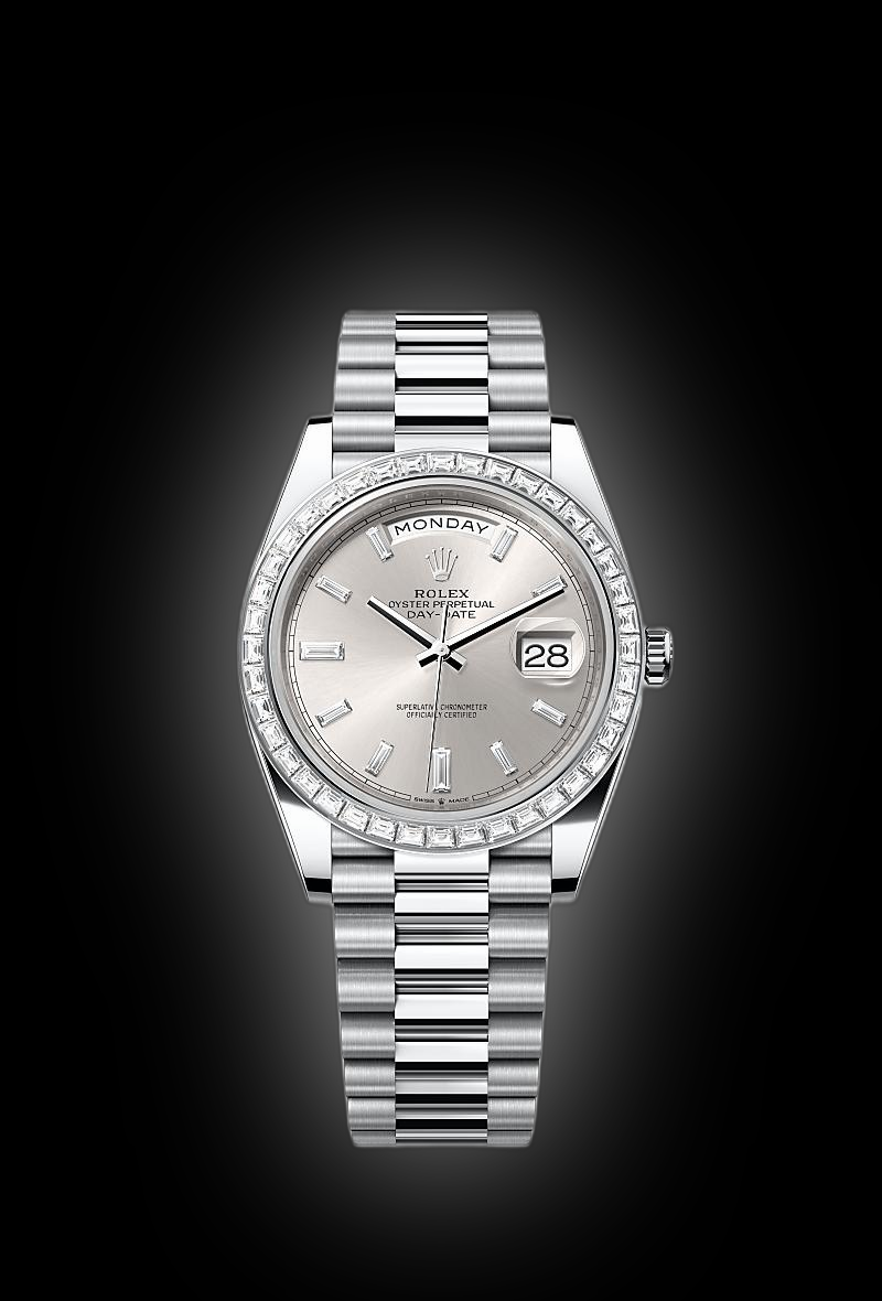 39×50. Rolex Day-Date President 40mm Platinum Meteorite Dial