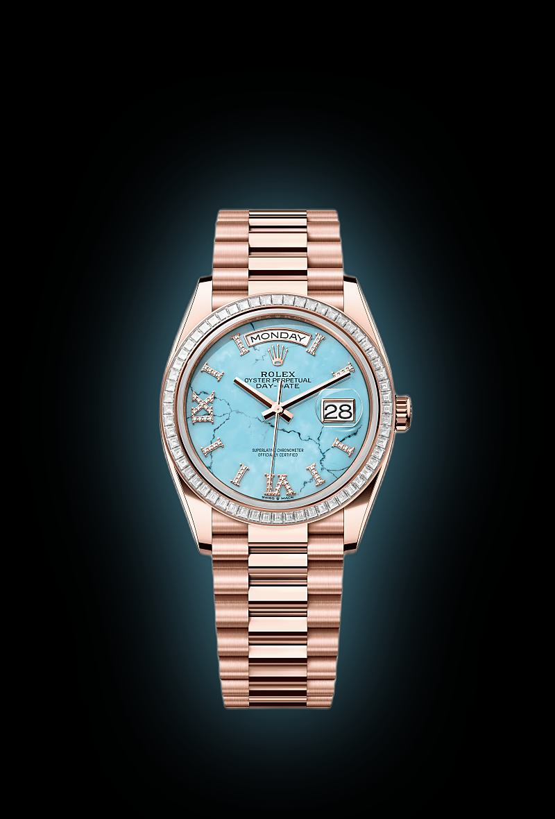 Rolex Day-Date 36 128395 Slate Dial, 18 kt Everose Gold, 36.0 mm