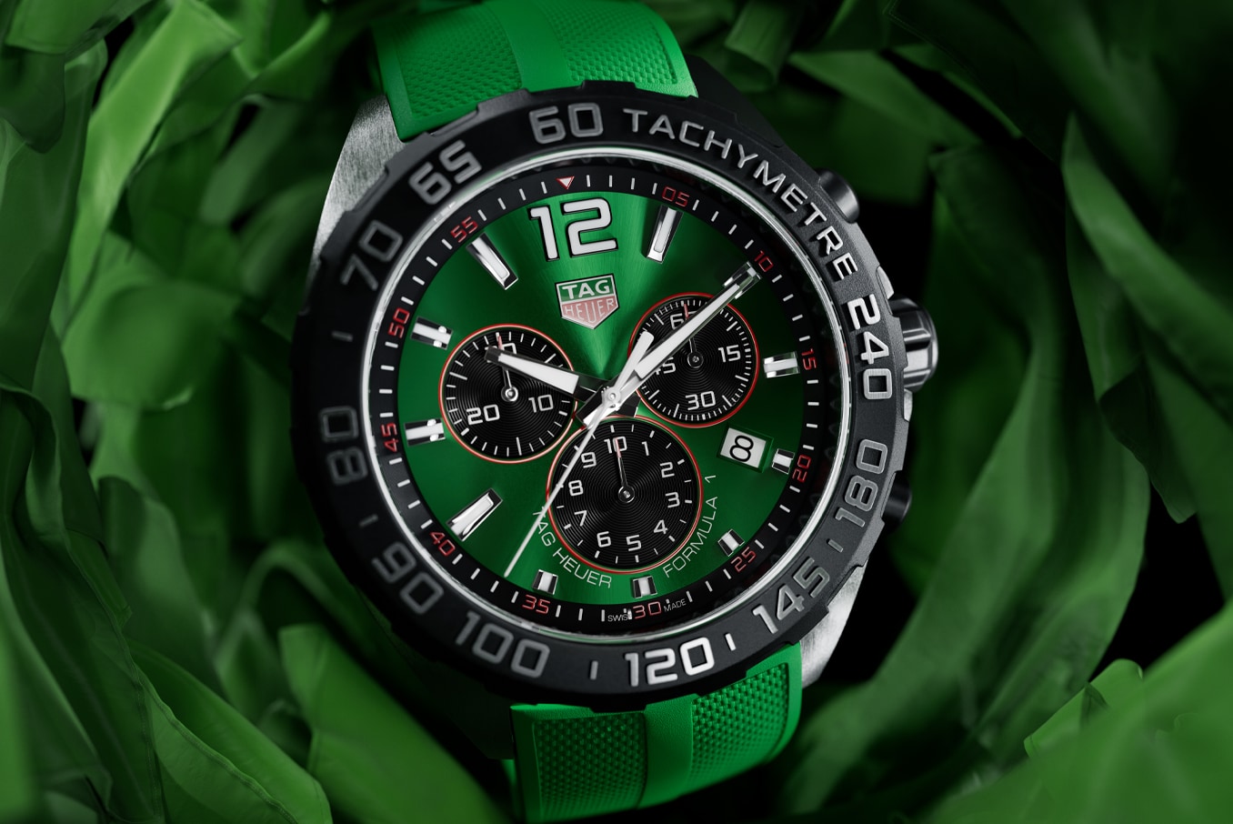TAG Heuer Formula 1 FT8056 Green Dial, Steel, Chronograph, Rubber TAG Heuer Formula 1 FT8056 Green Dial, Steel, Chronograph, Rubber