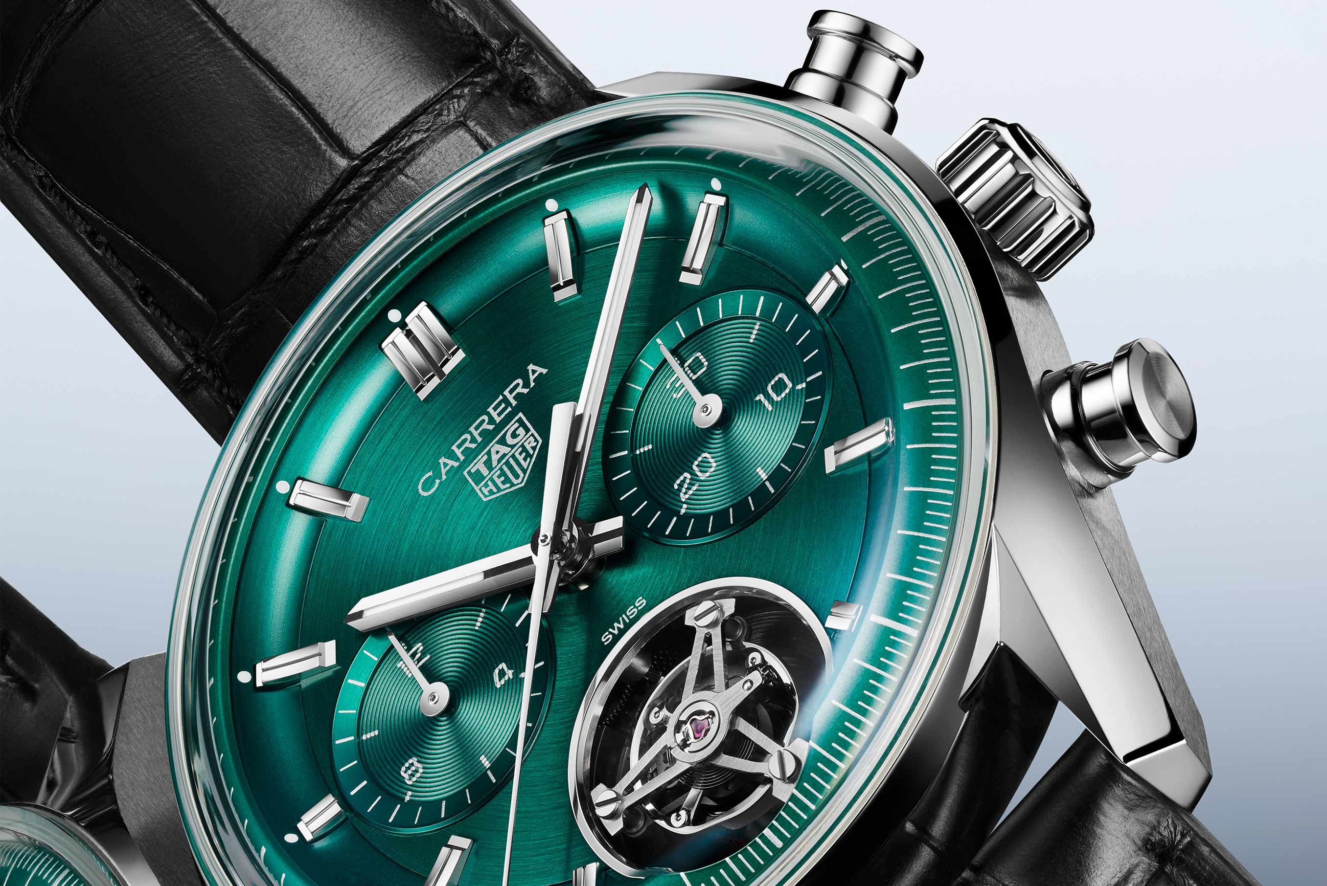 TAG Heuer Carrera FC6566 Green Dial, TH20-09, Chronograph, Tourbillon