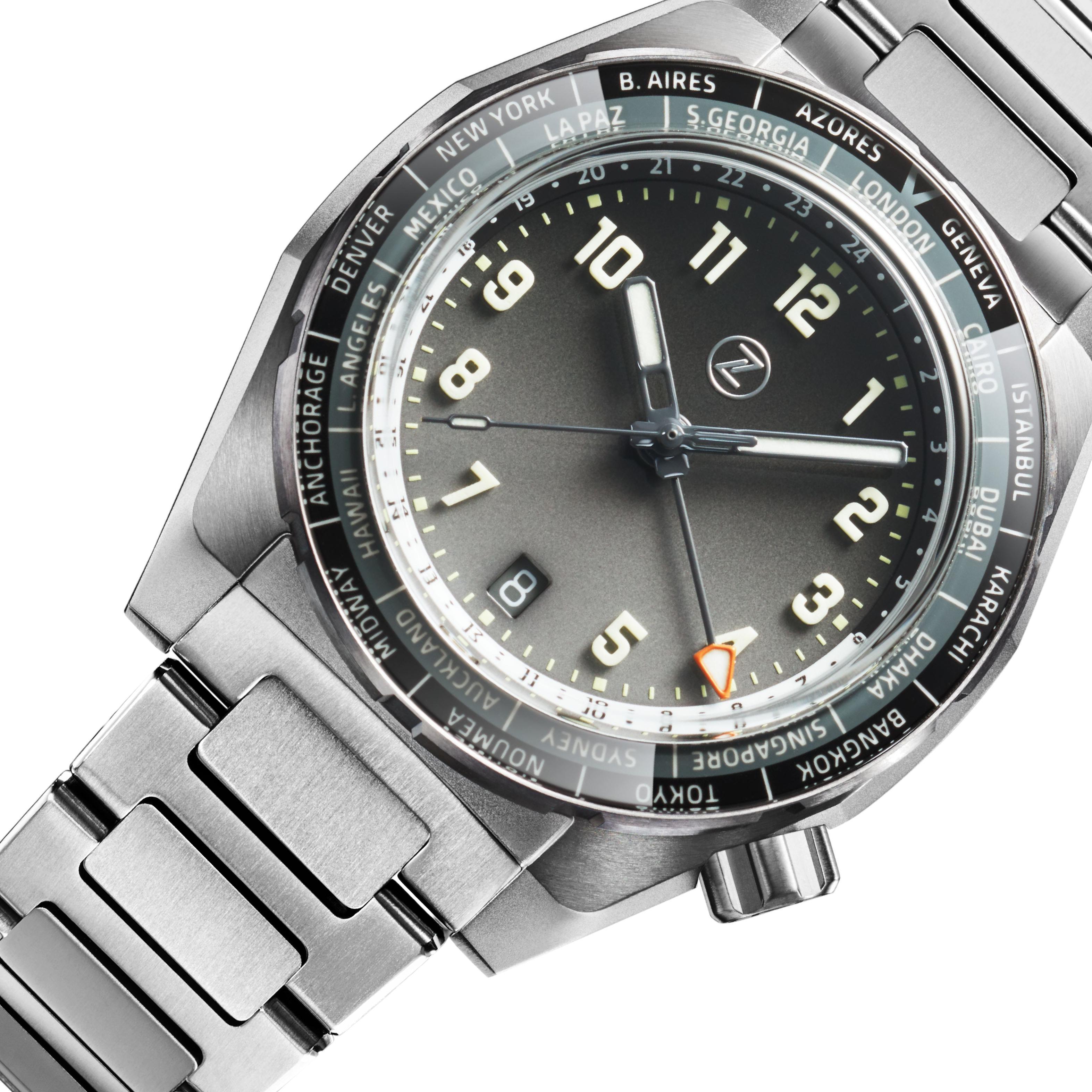 Zelos Thresher 41 mm Diver Sapphire, Dusk Black Gradient to Grey