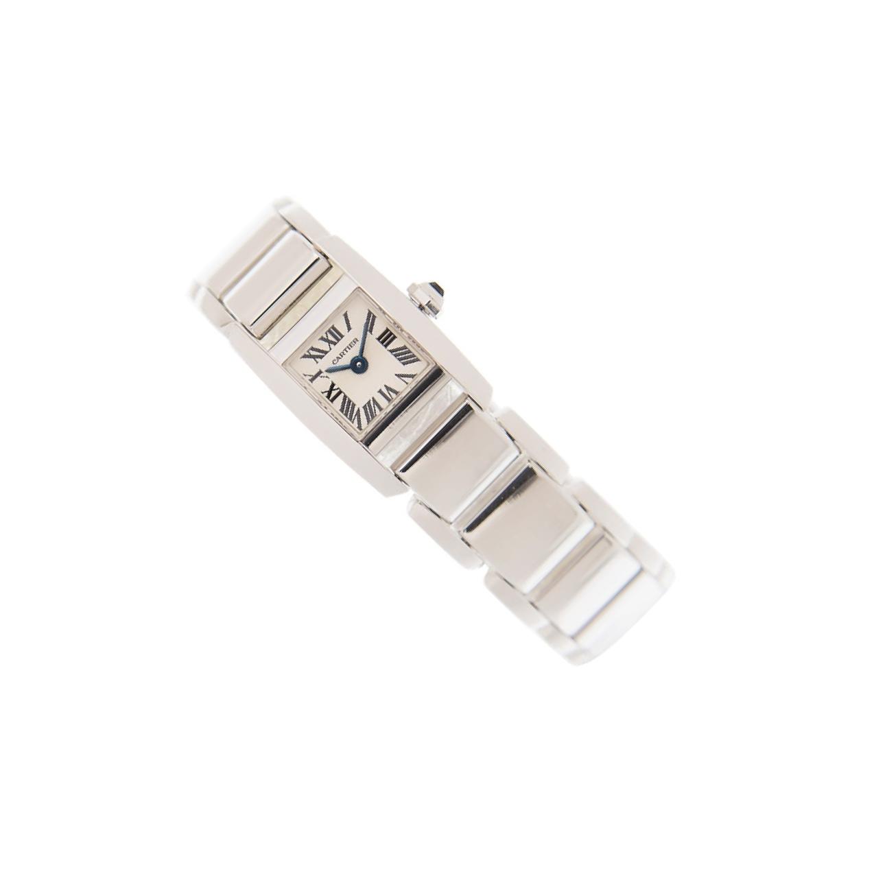 Cartier Tankissime W650 Silver Dial, 18kt White Gold, 17.0 