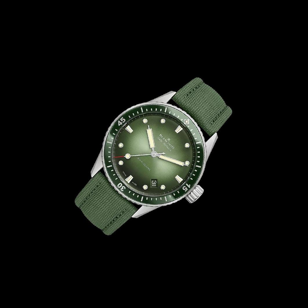 Blancpain Fifty Fathoms Bathyscaphe 5000 Green Dial, Steel, 43.0