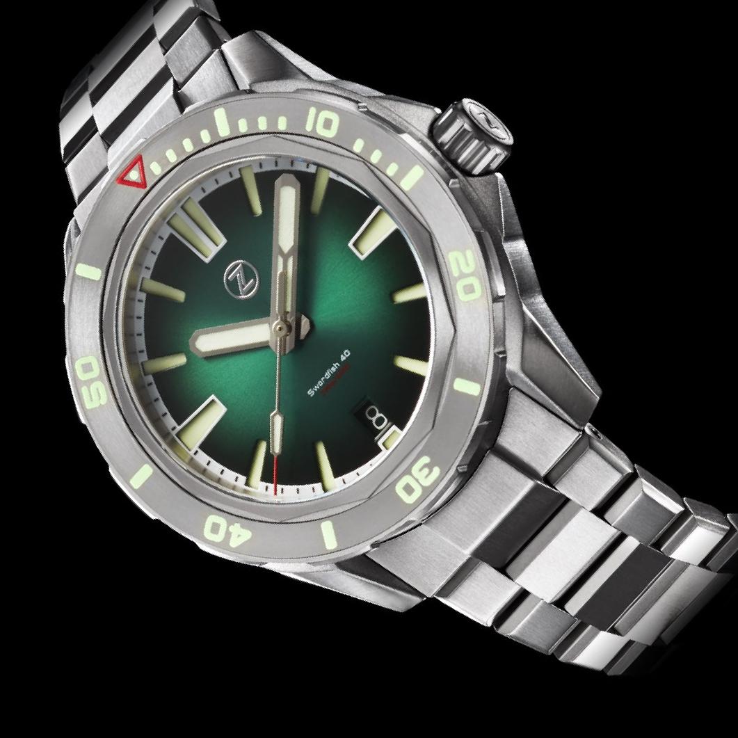 Zafiro Zelos The Swordfish 40 mm Diver Ceramic, Emerald Geen Dial