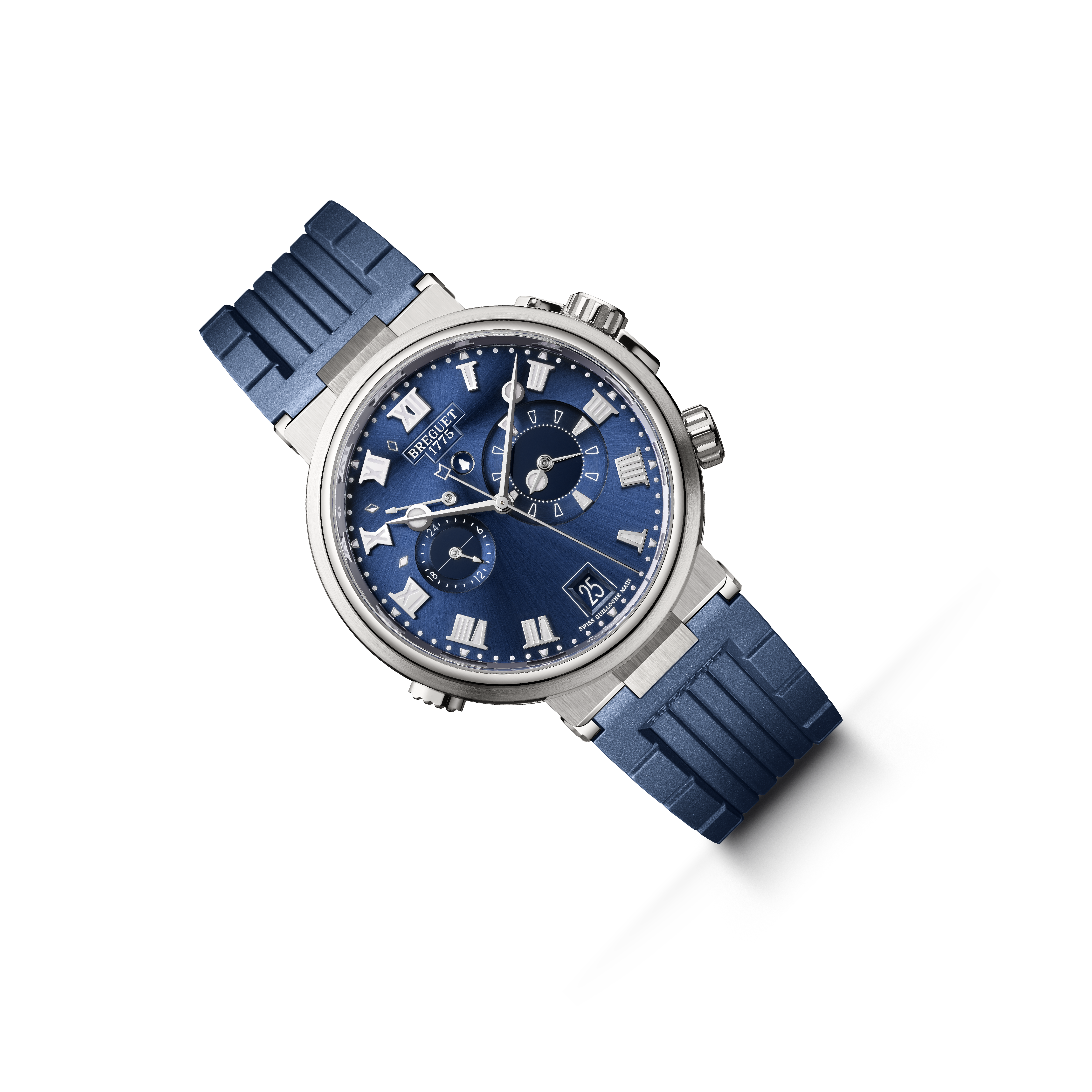 Breguet Marine 5547 Blue Dial, Titanium, Alarme Musicale, Rubber