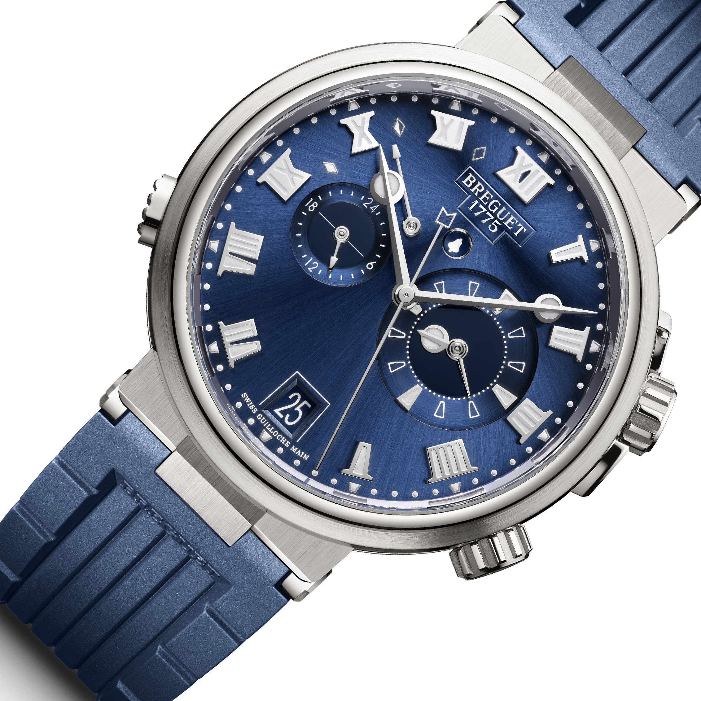 Breguet Marine 5547 Blue Dial, Titanium, Alarme Musicale, Rubber