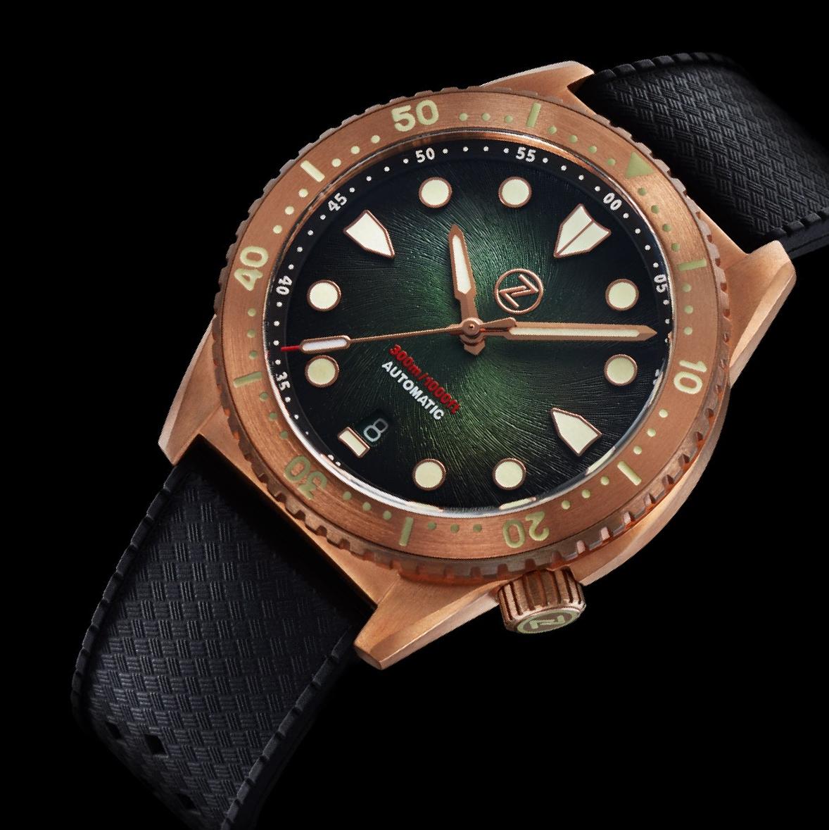 Zelos Mako V3 300 m Automatic, Ceramic Bronze Stainless Steel