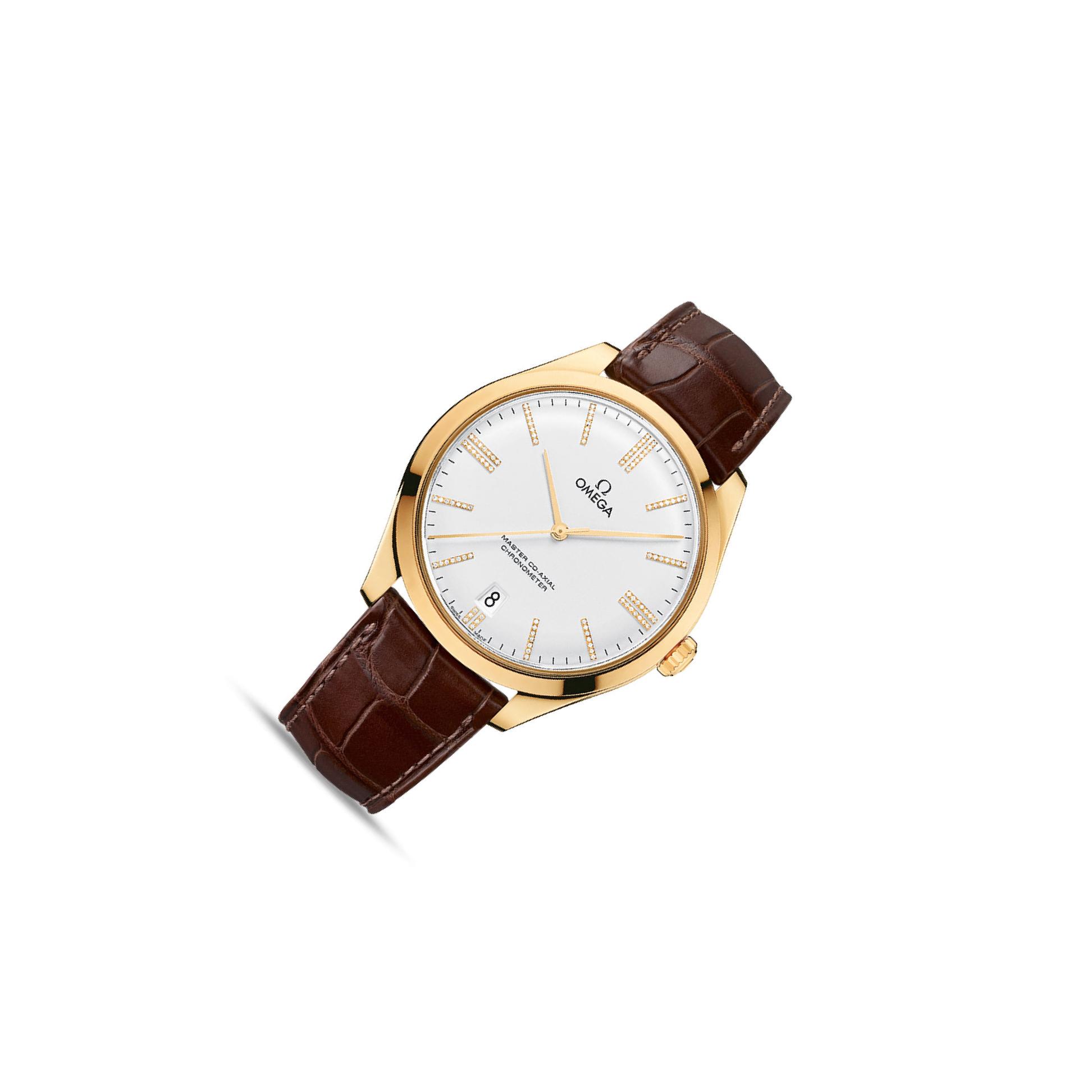 Omega De Ville Trésor 432.53 Opaline-Silver Dial, Yellow Gold
