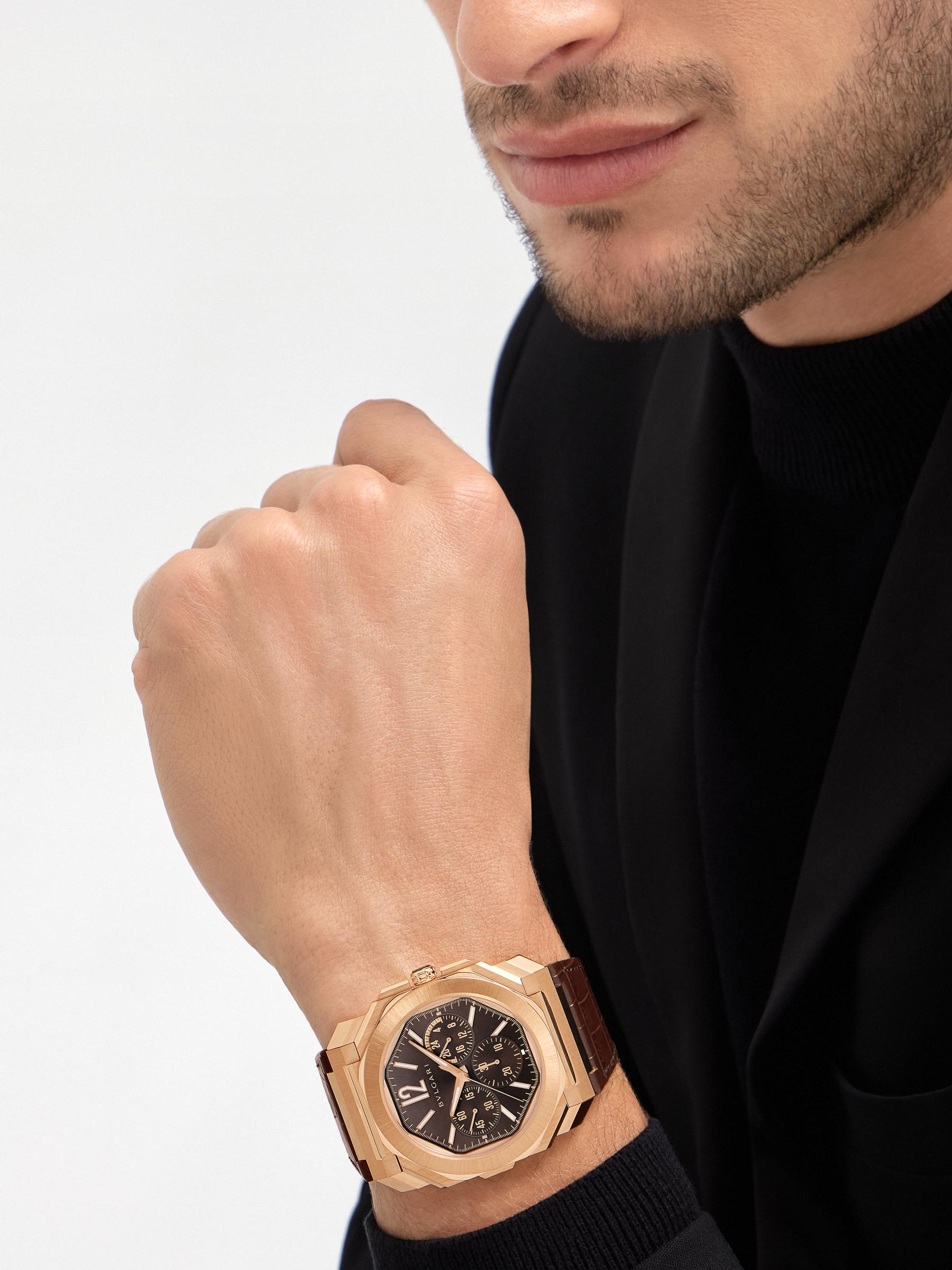Bulgari Octo Finissimo Rose Gold, 43.0 mm, Alligator Leather, 100.0 m