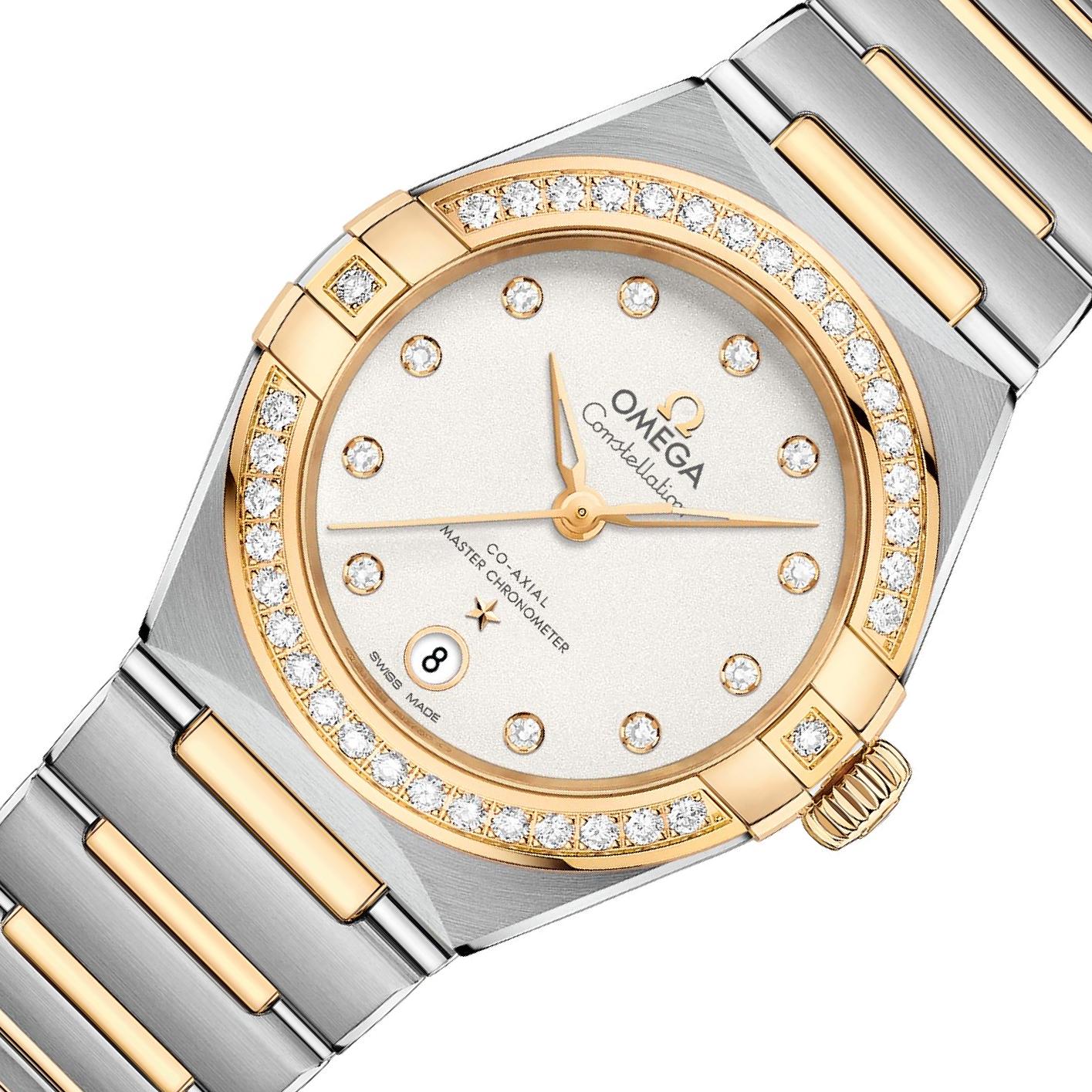 オルゴール Omega Constellation 131.25 White Slivery Dial, 18K Yellow