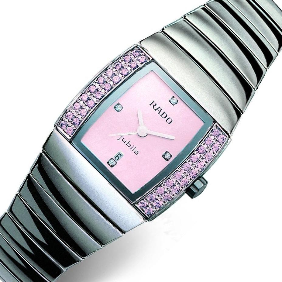 RADO ダイヤスター ピンク文字盤シルバー ラウンド Rado Sintra R13581922 Pink Mother of Pearl Dial, Stainless Steel