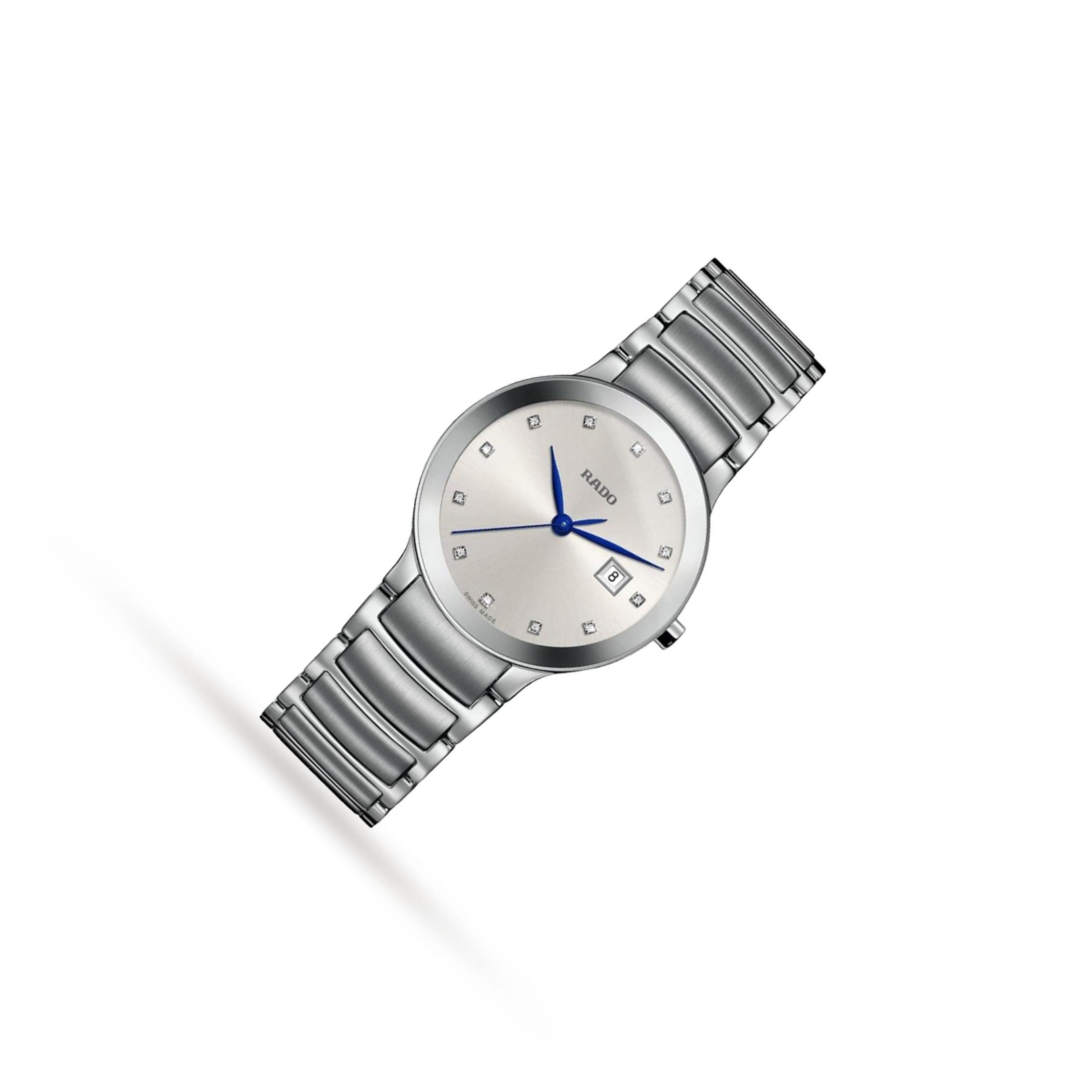 Rado Centrix 3092 Silver Diamond Dial, Stainless Steel, 28.0