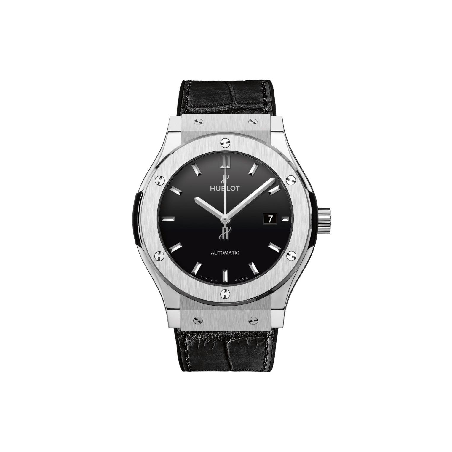 Hublot Classic Fusion 42 542.NX Black Lacquer Dial, Titanium, 42.0
