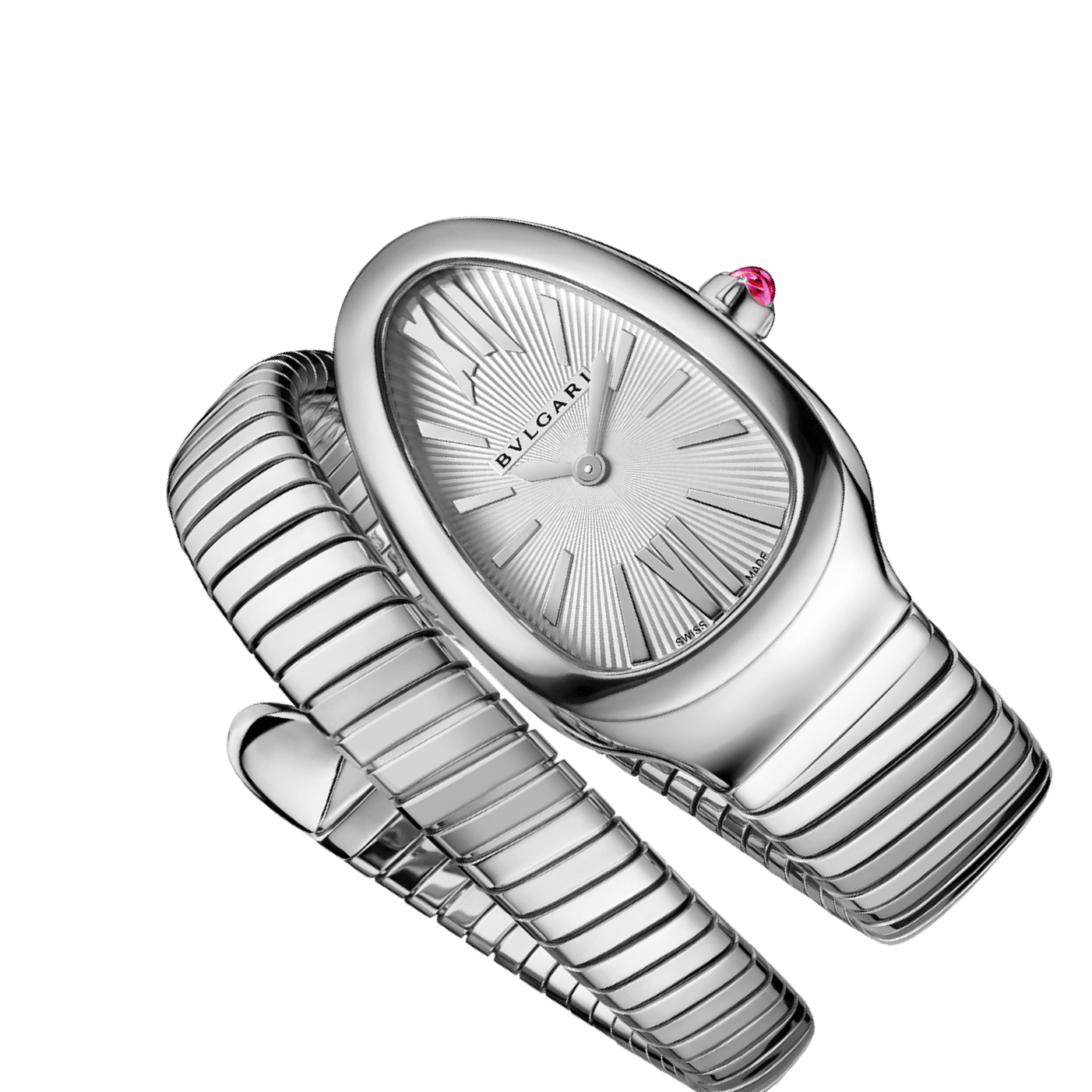 Bulgari Serpenti Tubogas Silver Dial, Stainless Steel, 35.0 mm