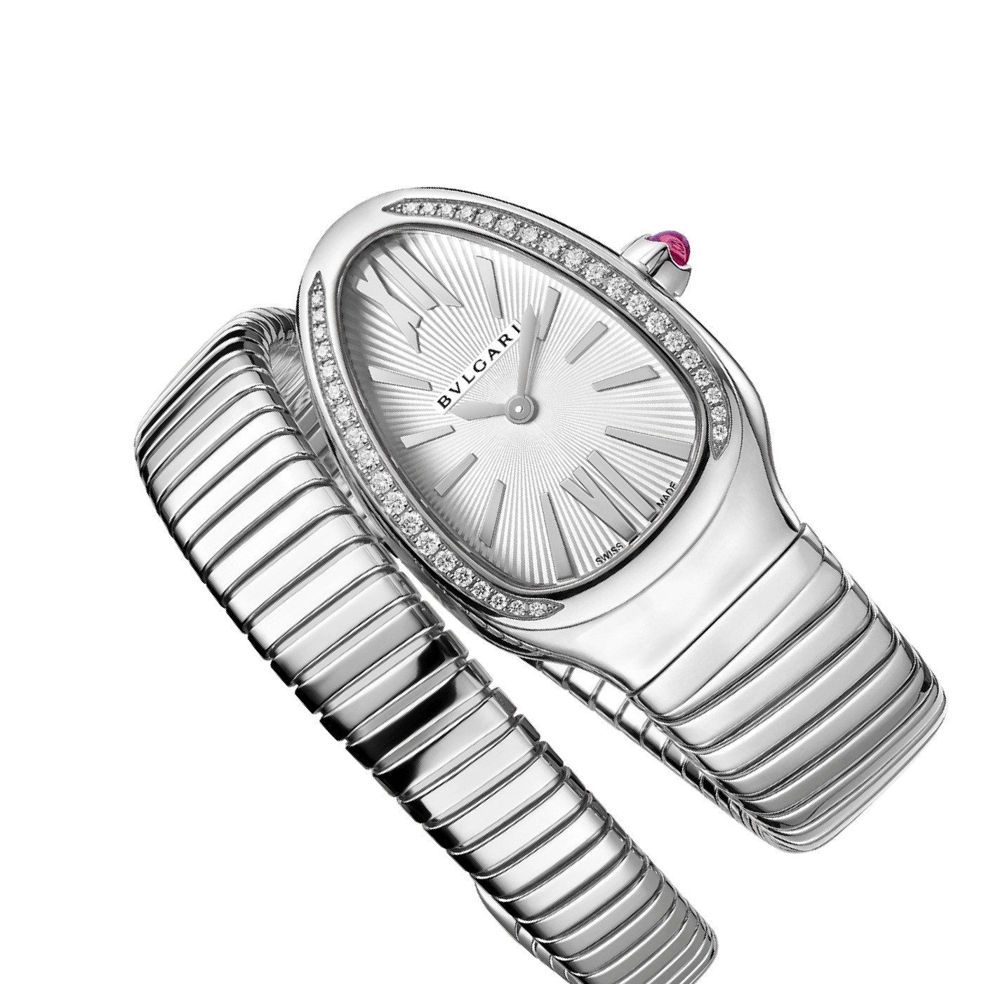 Bulgari Serpenti Tubogas Silver Dial, Stainless Steel, 35.0 mm, Large