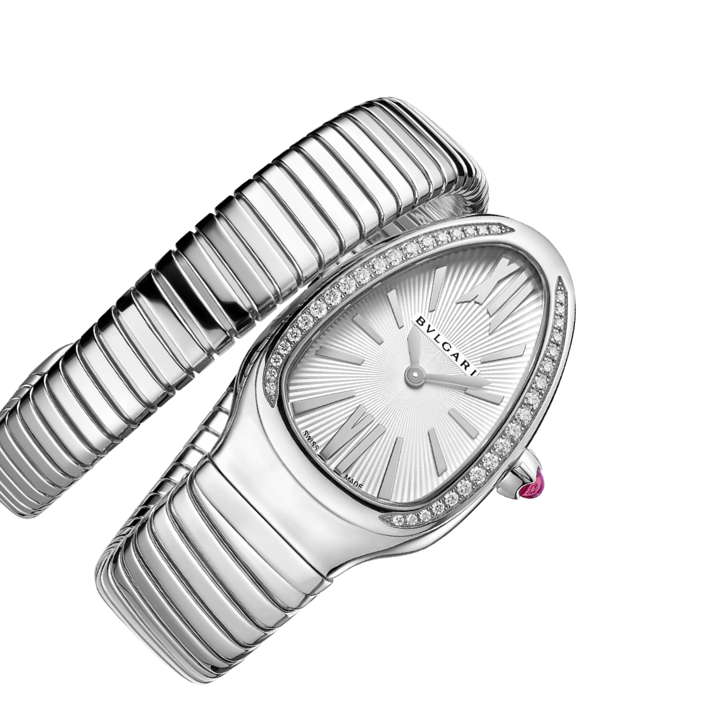 Bulgari Serpenti Tubogas Silver Dial, Stainless Steel, 35.0 mm, Large