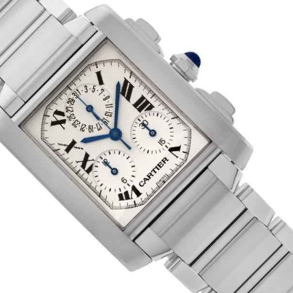 Cartier Tank Française 2303 White Dial, Stainless Steel