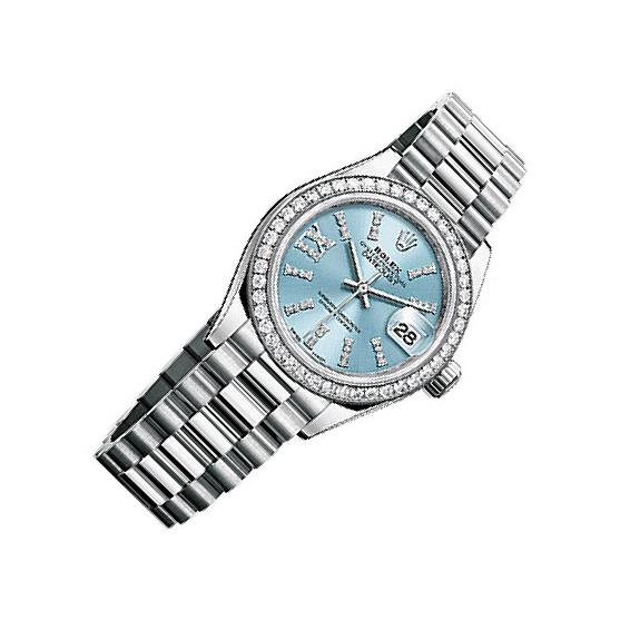 ★lady★ Rolex Lady-Datejust 28 279136 Ice Blue Dial, Platinum, 28.0