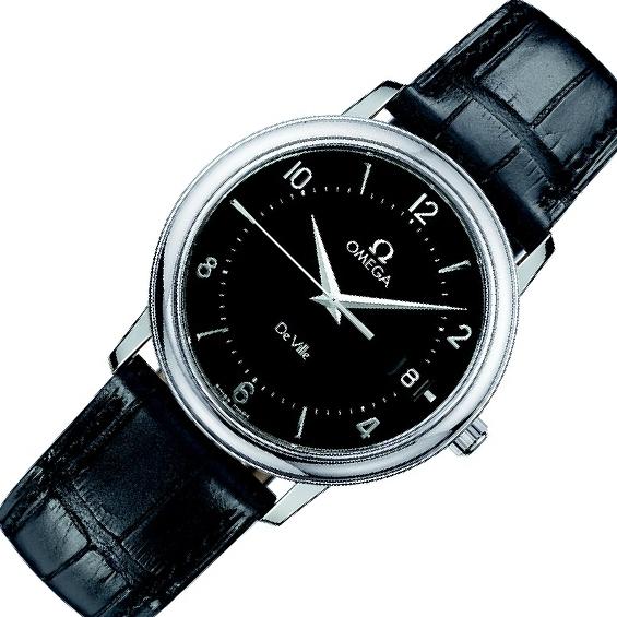 OMEGA De Ville クォーツ 腕時計 正規品 Omega De Ville Prestige 4810.50 Black Dial, Stainless Steel, 34.4