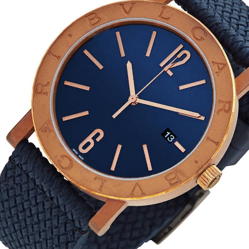 【メル11883】 Bulgari Bulgari Bulgari Blue Dial, Bronze Men's Watch, 41.0 mm