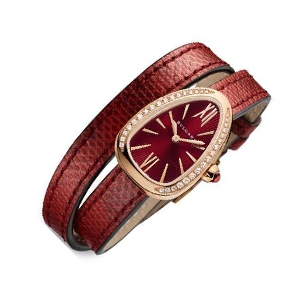 Bulgari Serpenti Skin Red Dial, Pink Gold, 27.0 mm, Gem-Set display picture 1
