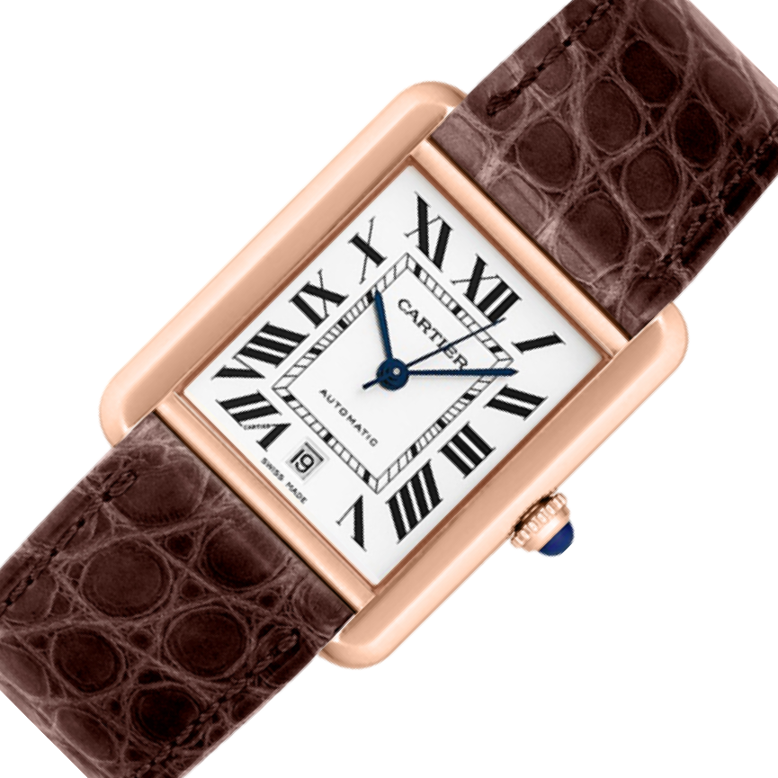 Cartier Tank Solo W520 Silver Dial, Pink Gold, 31.0 mm, Self Winding