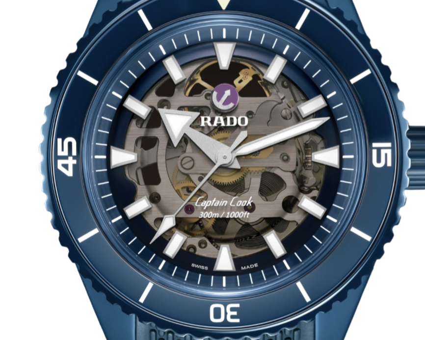 Rado Captain Cook 3215 Skeleton Blue Dial, High-Tech Ceramic, 43.0