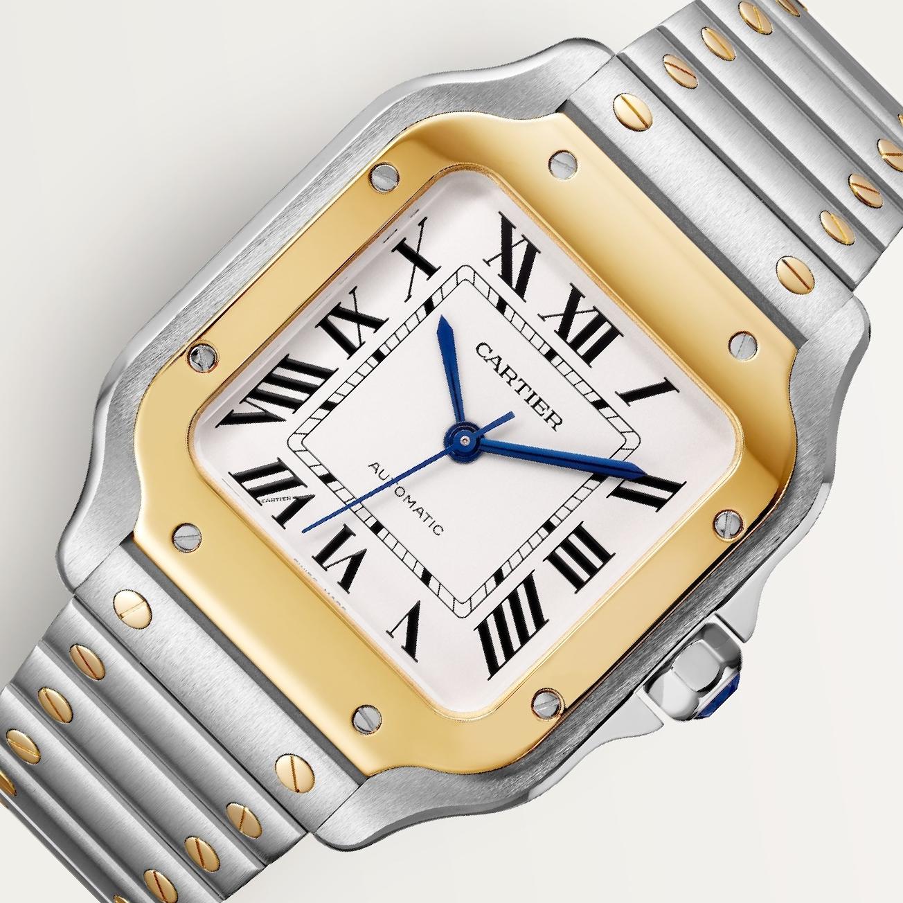 【Cartier】santos de Cartier LM コマ2つ cartier_santos_de_silver_dial_