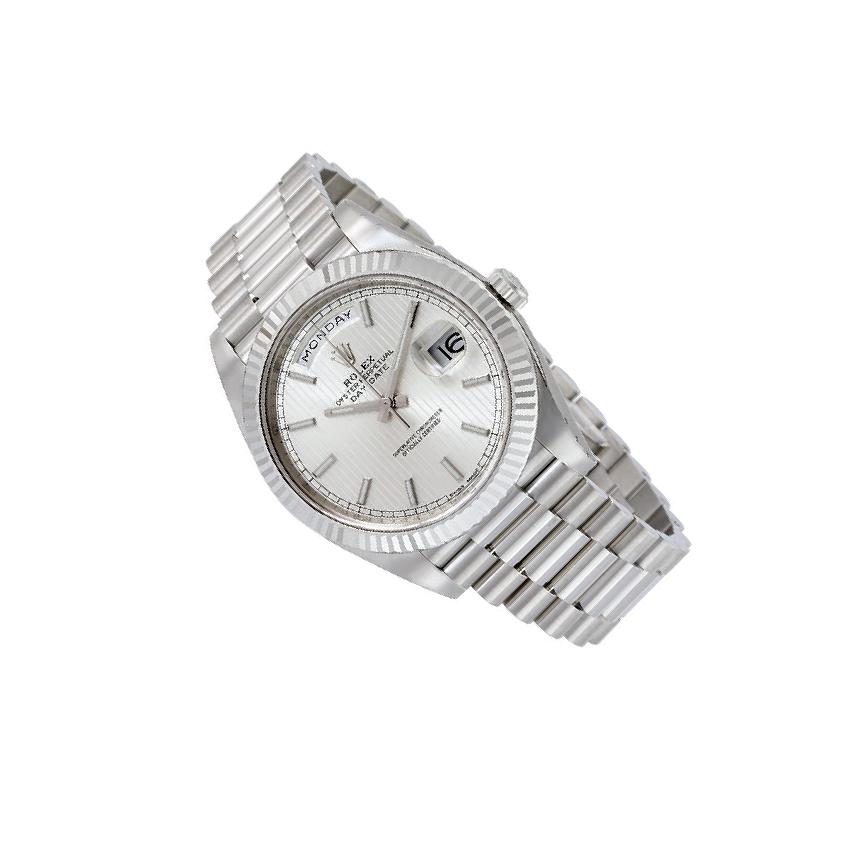 Rolex Day-Date 40 228239 Silver Dial, 18K White Gold, President