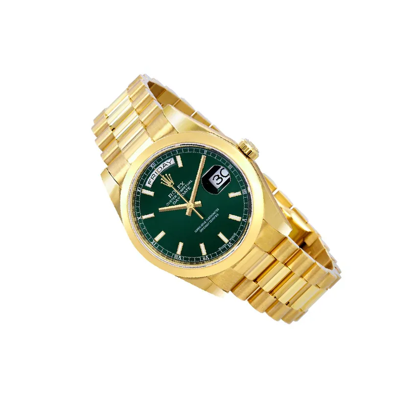 カミナ　ssp Rolex Day-Date 118208 Green Dial, 18kt Yellow Gold, President
