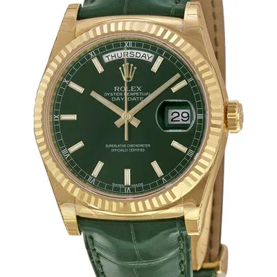 Rolex Day-Date 118138 Green Dial, 18kt Yellow Gold, 36.0 mm