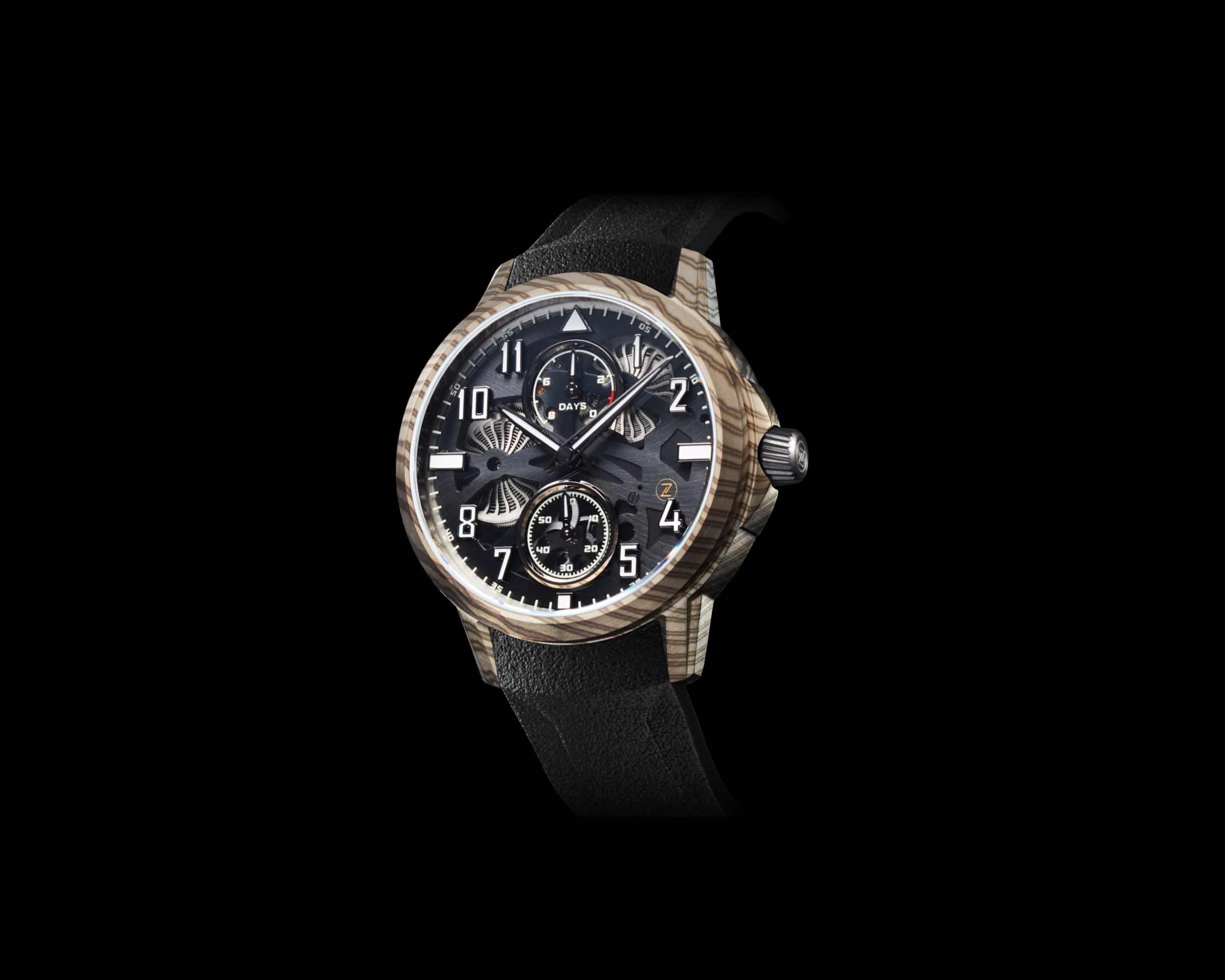 Zelos Mirage 8 Days Manual, Clear Dial, Zircti, 42 mm