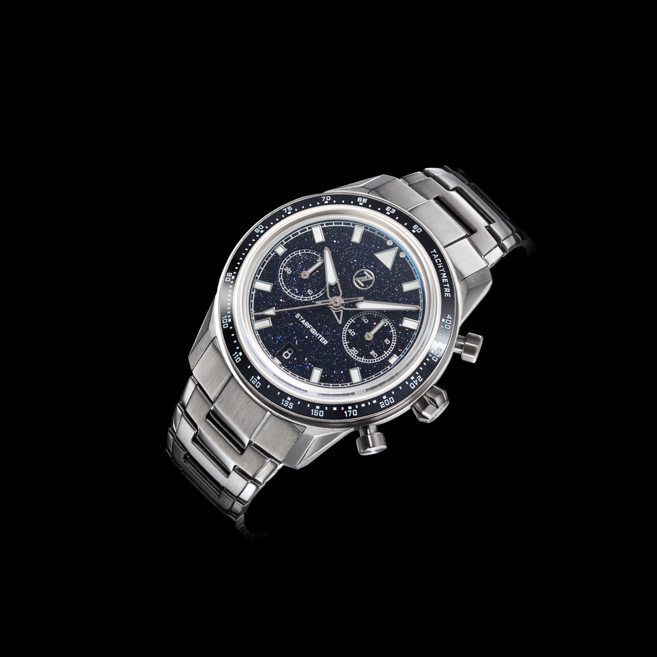 Zelos Starfighter Chronograph Ceramic, Aventurine Glass Dial
