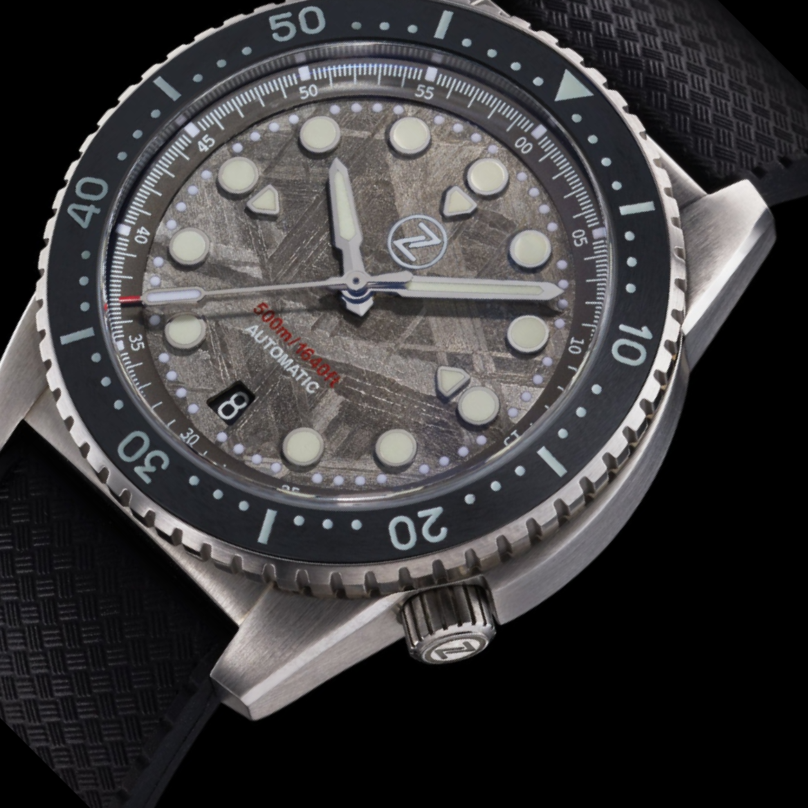 Zelos Mako 500 m Diver, Meteorite, Natural Grey Dial, Stainless